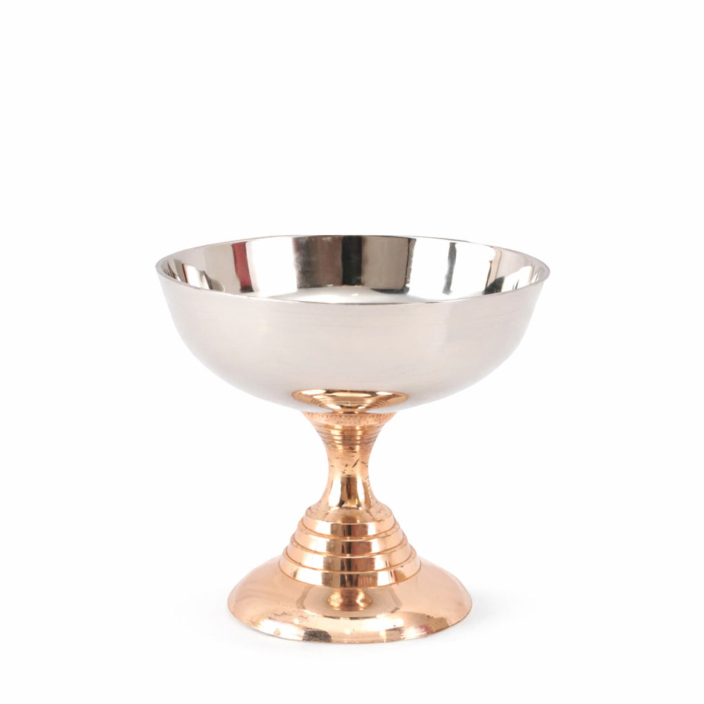 Pure steel ice cream cup with copper stand| a blend of elegance and utility